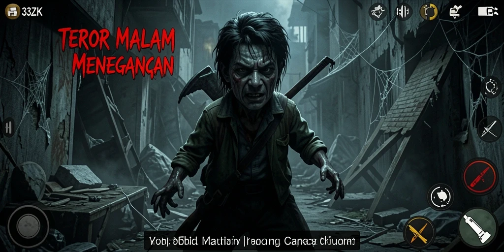 Screenshot utama dari gameplay menakutkan di 33ZK.