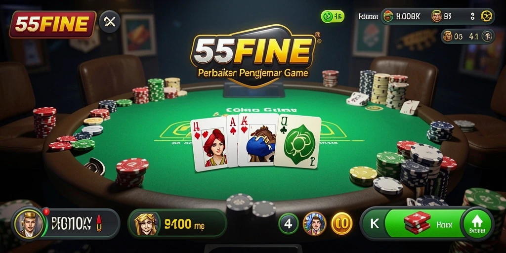 Screenshot gameplay Poker di 55FIVE yang menawan.
