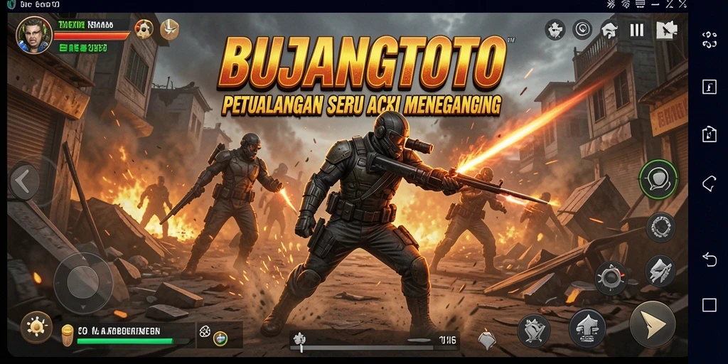 Tampilan gameplay action yang mendebarkan di BUJANGTOTO.