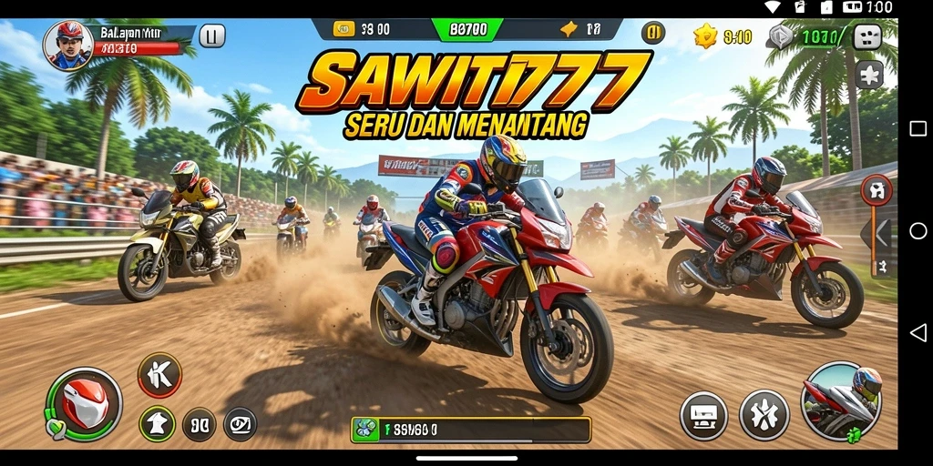 Screenshot gameplay SAWIT777 menampilkan momen balapan yang mendebarkan.